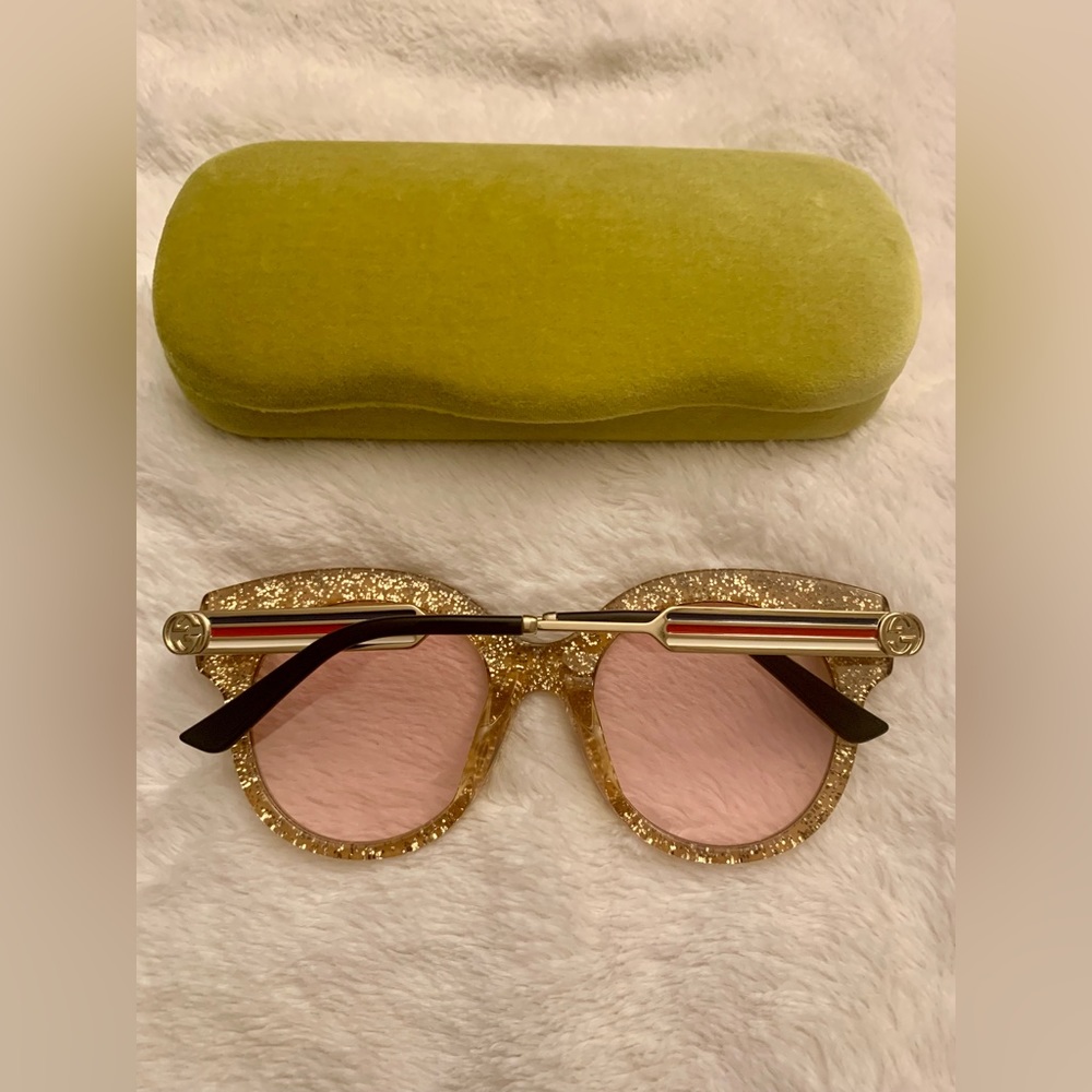 Gucci Glitter 52mm Round Sunglasses - Picture 6 of 7
